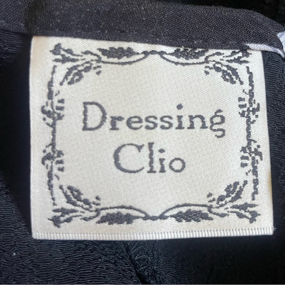 Vintage Dressing Clio maxi dress black with white print - tie in back - size M/L - Picture 10 of 12